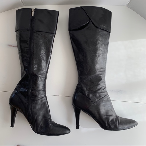 Enzo Angiolini EAKNIT Black Leather Boots 10.5M - Picture 2 of 8